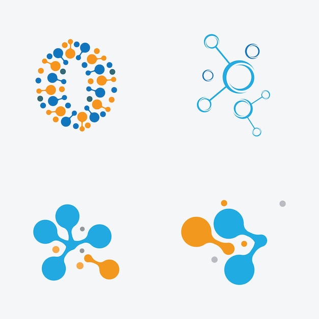 plantilla de vector de icono del logotipo de la molécula