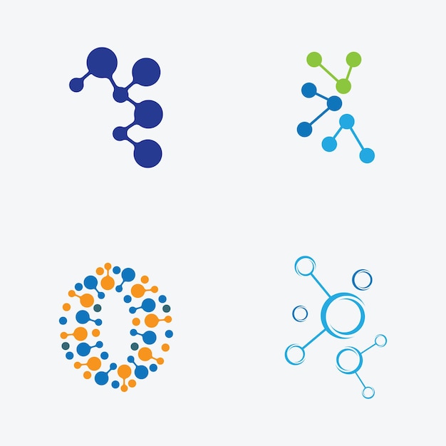 plantilla de vector de icono del logotipo de la molécula