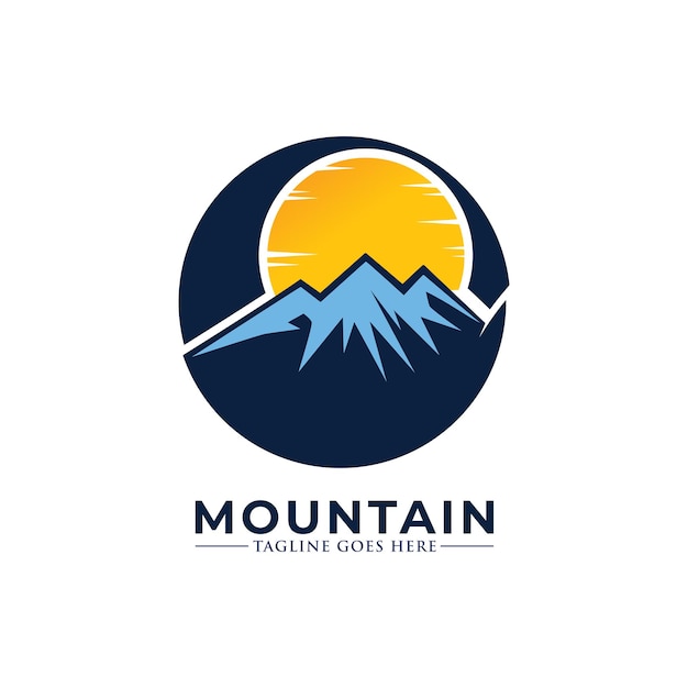 Plantilla de vector de icono de logotipo de montaña