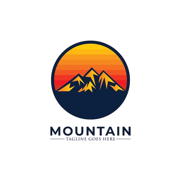 plantilla de vector de icono de logotipo de montaña