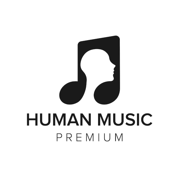 Plantilla de vector de icono de logotipo de música humana