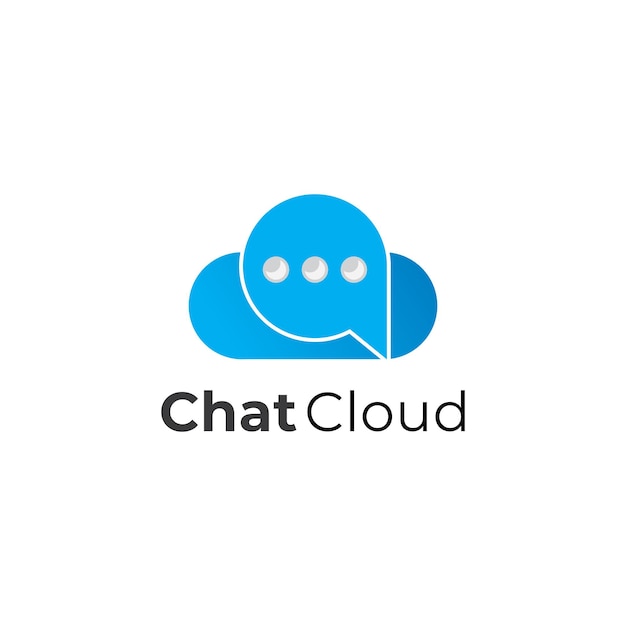 plantilla de vector de icono de logotipo de nube de chat