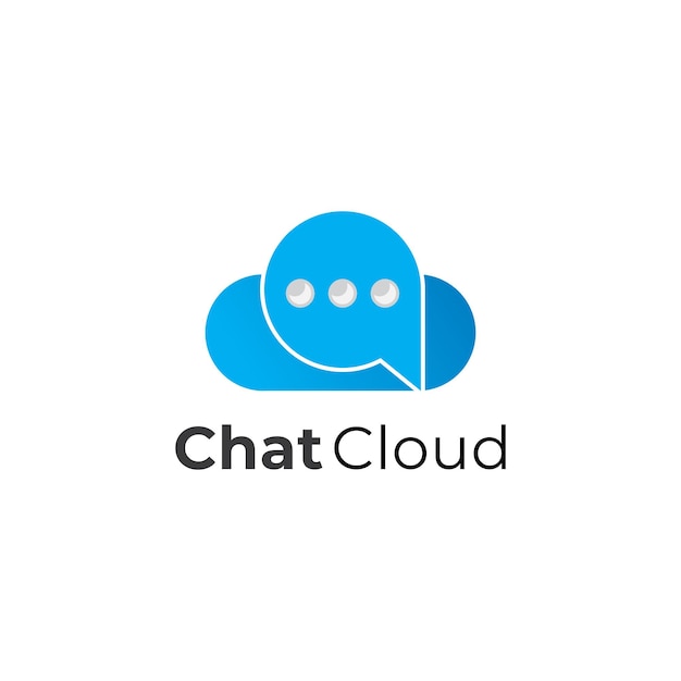 Plantilla de vector de icono de logotipo de nube de chat