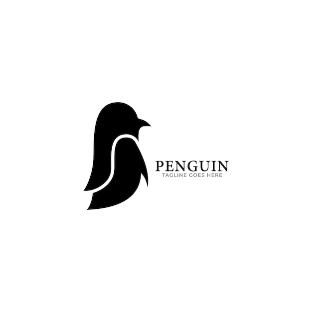 plantilla de vector de icono de logotipo de pingüino