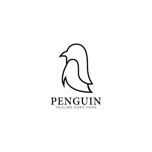 Plantilla de vector de icono de logotipo de pingüino