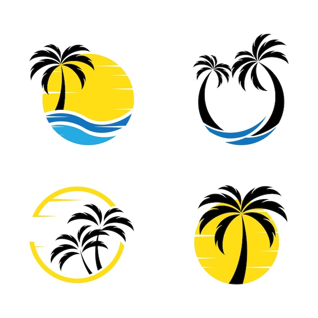 Plantilla de vector de icono de logotipo de playa.