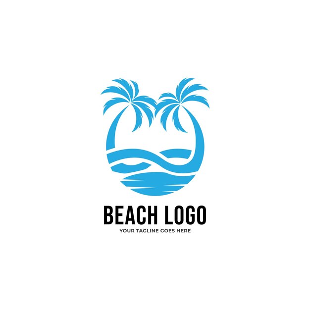 plantilla de vector de icono de logotipo de playa.