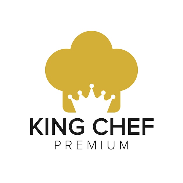 Plantilla de vector de icono de logotipo de rey chef