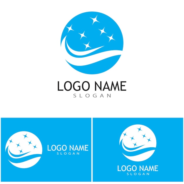 Plantilla de vector de icono de logotipo de servicio limpio de limpieza