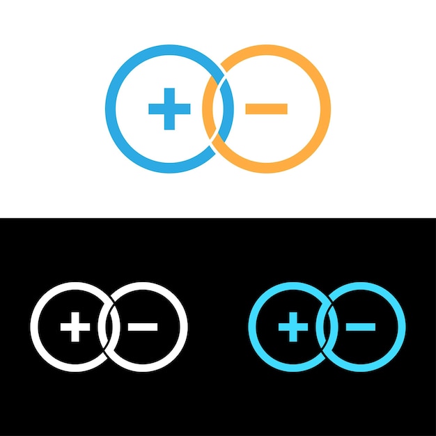 Plantilla de vector de icono de logotipo de símbolo de ion simple