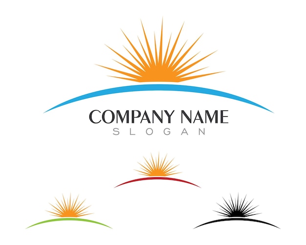 plantilla de vector de icono de logotipo de sol