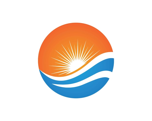 plantilla de vector de icono de logotipo de sol