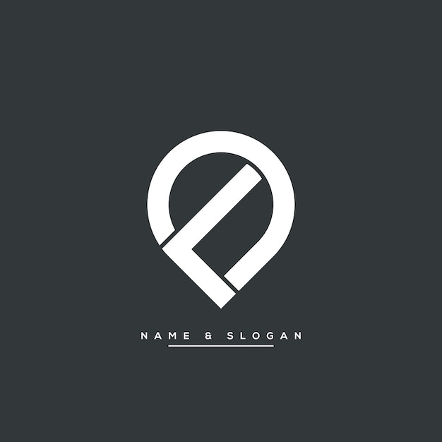 Plantilla de vector de icono de logotipo de ubicación de punto de pin de letra simple L