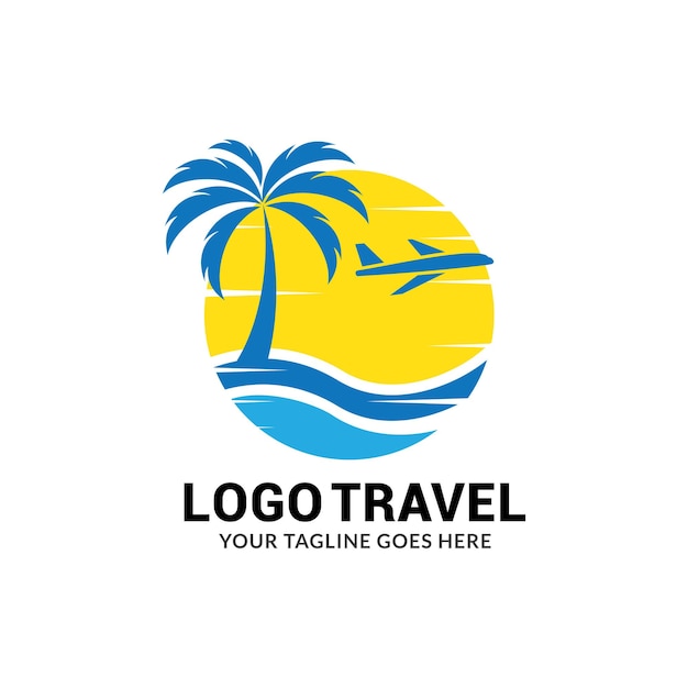 plantilla de vector de icono de logotipo de viaje de verano.