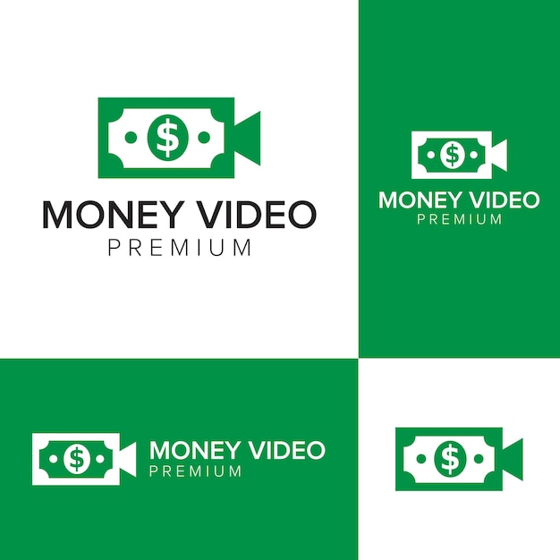 Plantilla de vector de icono de logotipo de video de dinero