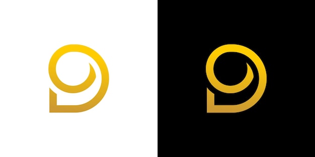 Plantilla de vector de icono de monograma de diseño de logotipo de letra inicial d 9d