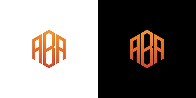 Plantilla de vector de icono de monograma de polígono de diseño de logotipo de letra ABA