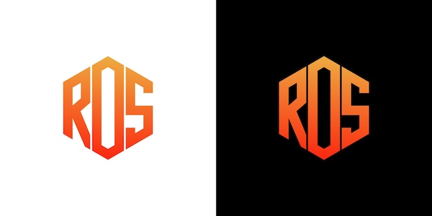 Plantilla de vector de icono de monograma de polígono de diseño de logotipo de letra RO
