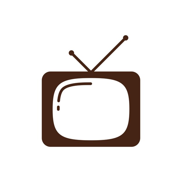 Plantilla de vector de icono de pantalla de televisión