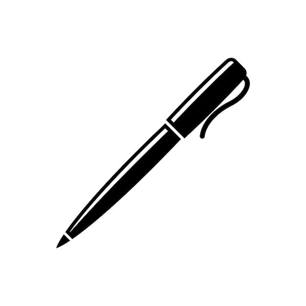 Plantilla de vector de icono de pluma simple