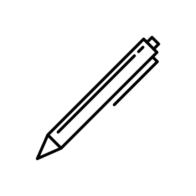 Plantilla de vector de icono de pluma simple