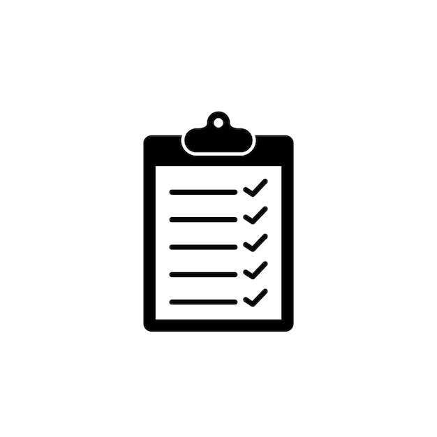 Plantilla de vector de icono de portapapeles simple