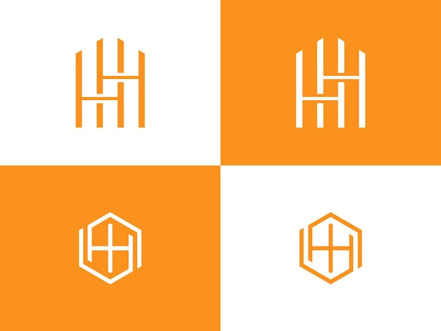 La plantilla del vector de íconos de la letra HH del logotipo HH