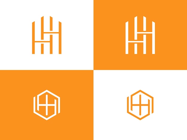 Vector la plantilla del vector de íconos de la letra hh del logotipo hh