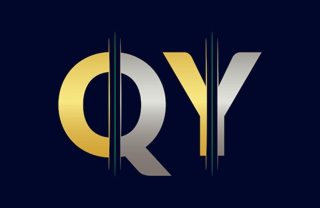 plantilla de vector de íconos con la letra QY única
