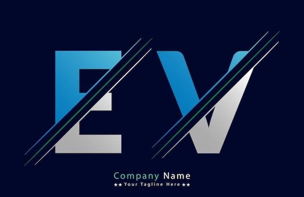 plantilla de vector de íconos con la letra única del logotipo EV
