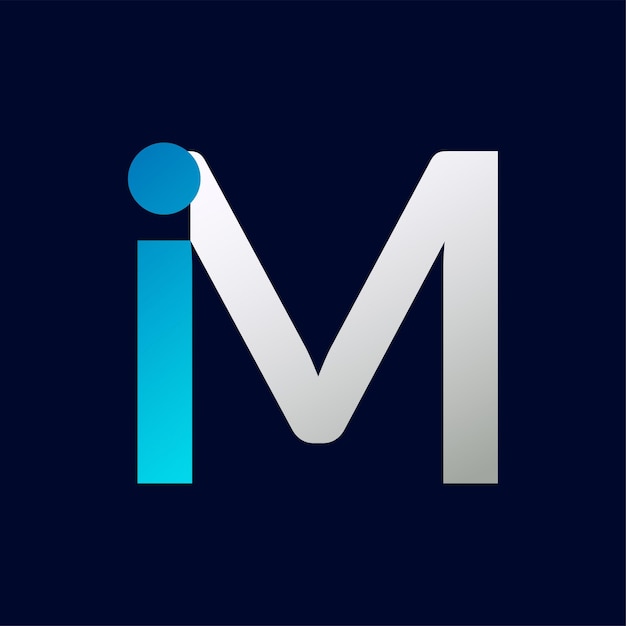 plantilla de vector de íconos con la letra única del logotipo de iM