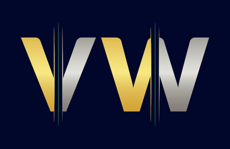 Vector plantilla de vector de íconos con la letra única del logotipo de vw