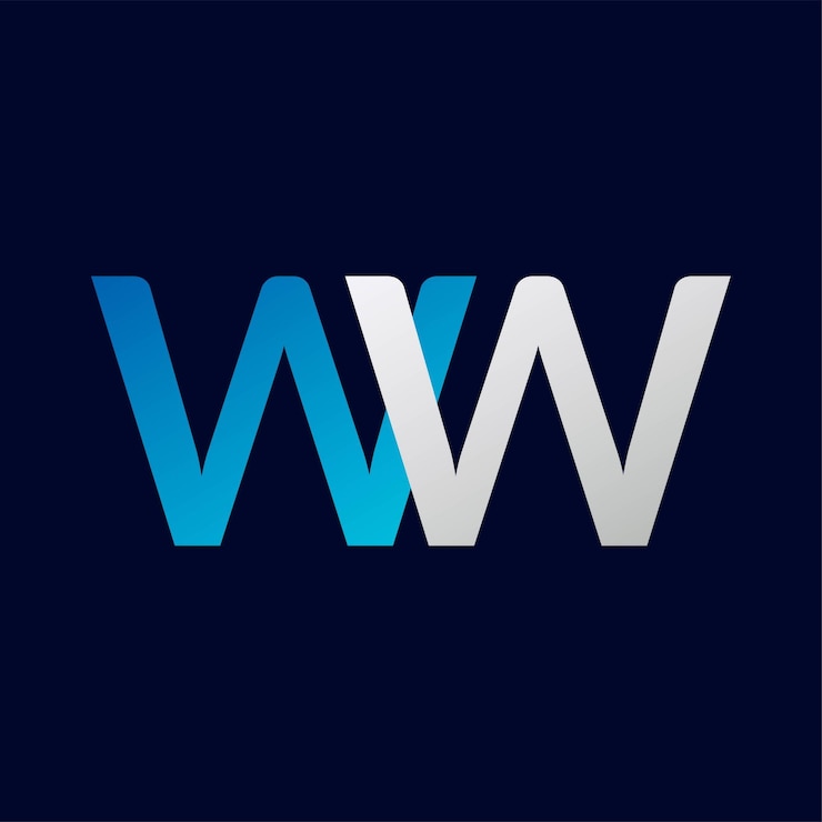 Vector plantilla de vector de íconos con la letra única del logotipo ww