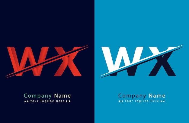 plantilla de vector de íconos de la letra WX única