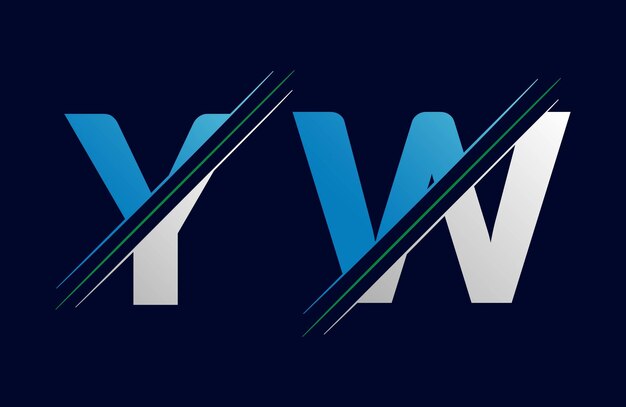 plantilla de vector de íconos con la letra YW única