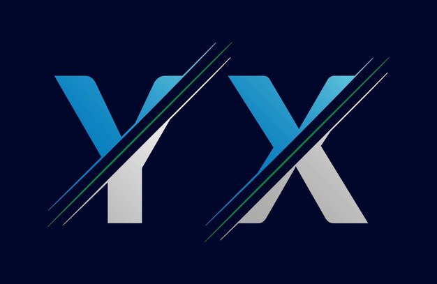 plantilla de vector de íconos con la letra yx única