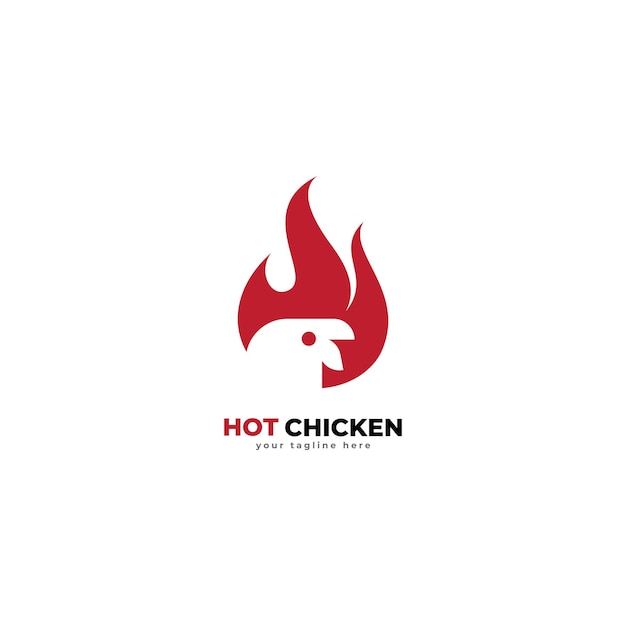 plantilla de vector de iconos del logotipo de pollo de fuego