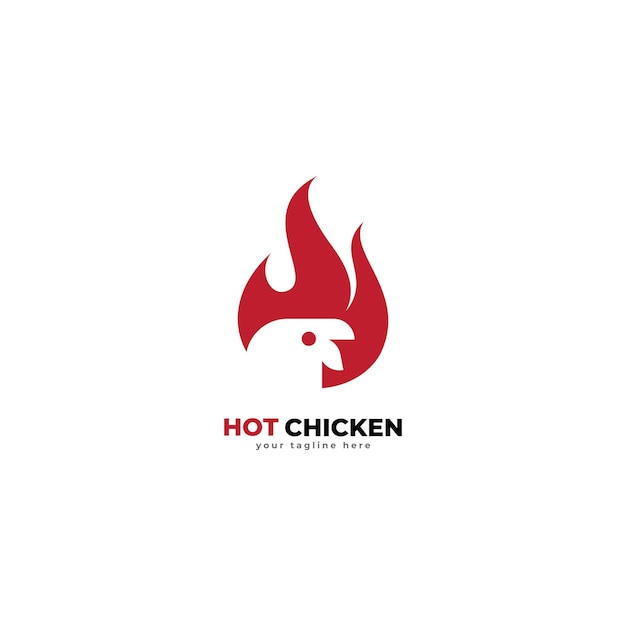 Vector plantilla de vector de iconos del logotipo de pollo de fuego