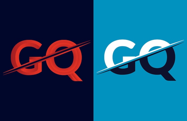 La plantilla de vector de íconos del logotipo único de la letra GQ