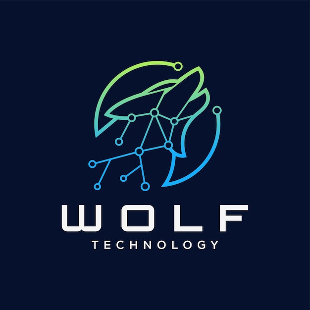 plantilla de vector de íconos del logotipo de Wolf Tech