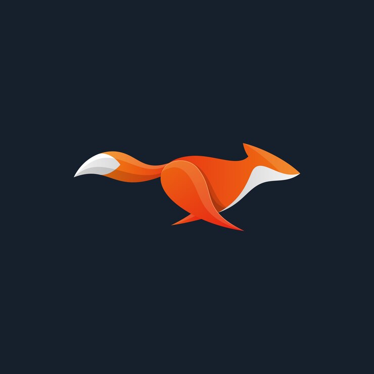 Vector plantilla de vector de ilustración de fox design concept corriendo