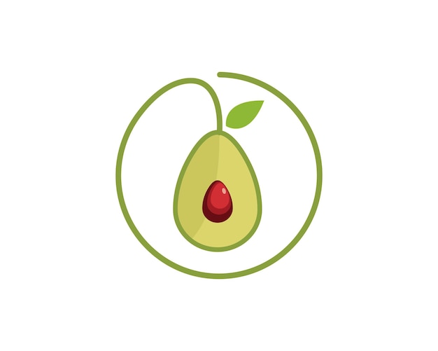 Plantilla de vector de ilustración de icono de aguacate