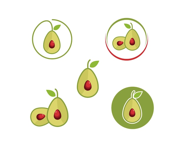 Plantilla de vector de ilustración de icono de aguacate