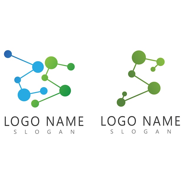 Plantilla de vector de ilustración de logotipo de molécula