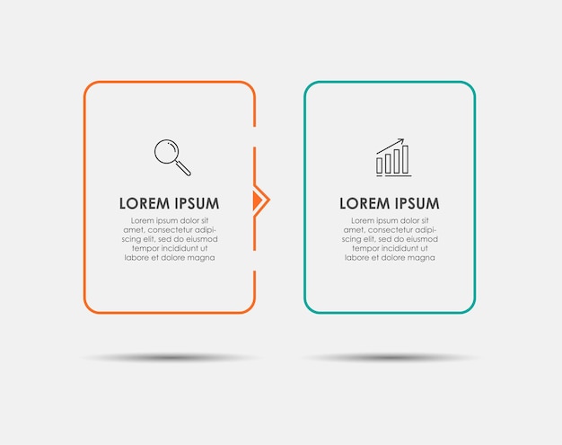 Plantilla de vector infografía con iconos y 2 opciones o pasos Infografía para concepto de negocio