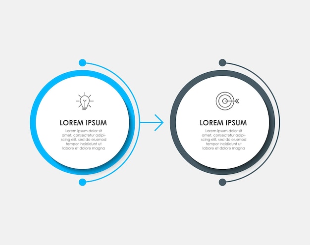 Plantilla de vector infografía con iconos y 2 opciones o pasos Infografía para concepto de negocio