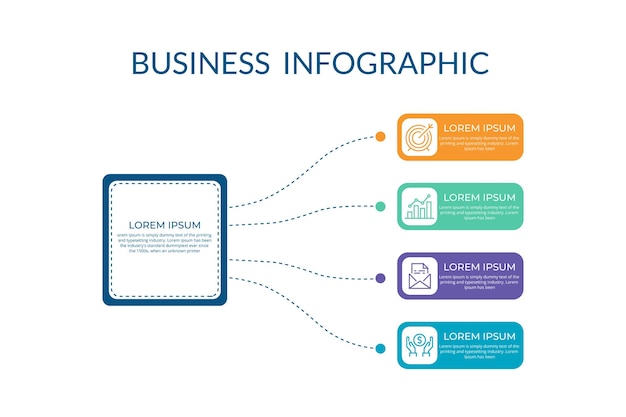 Plantilla de vector de infografía de negocios de pasos