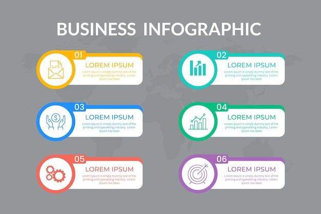 Plantilla de vector de infografía de negocios de pasos
