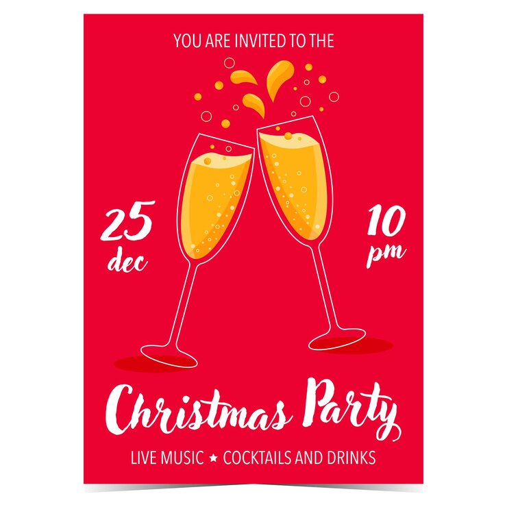 Vector plantilla de vector de invitación de fiesta de navidad.