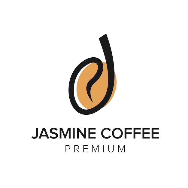 Plantilla de vector de letra J café logo icono